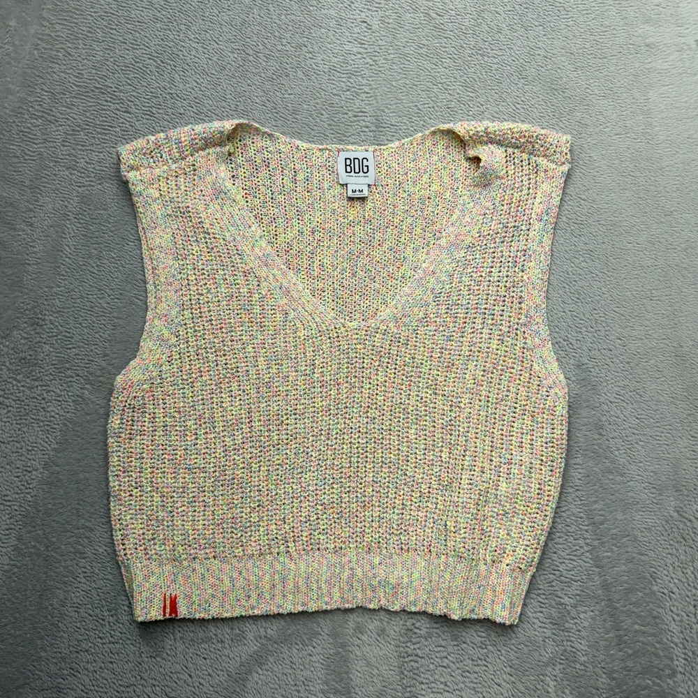 BDG Urban Outfitters Sweater Vest Womens Medium Multicolor Confetti Knit V-Neck